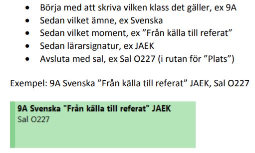 examinationskalendern